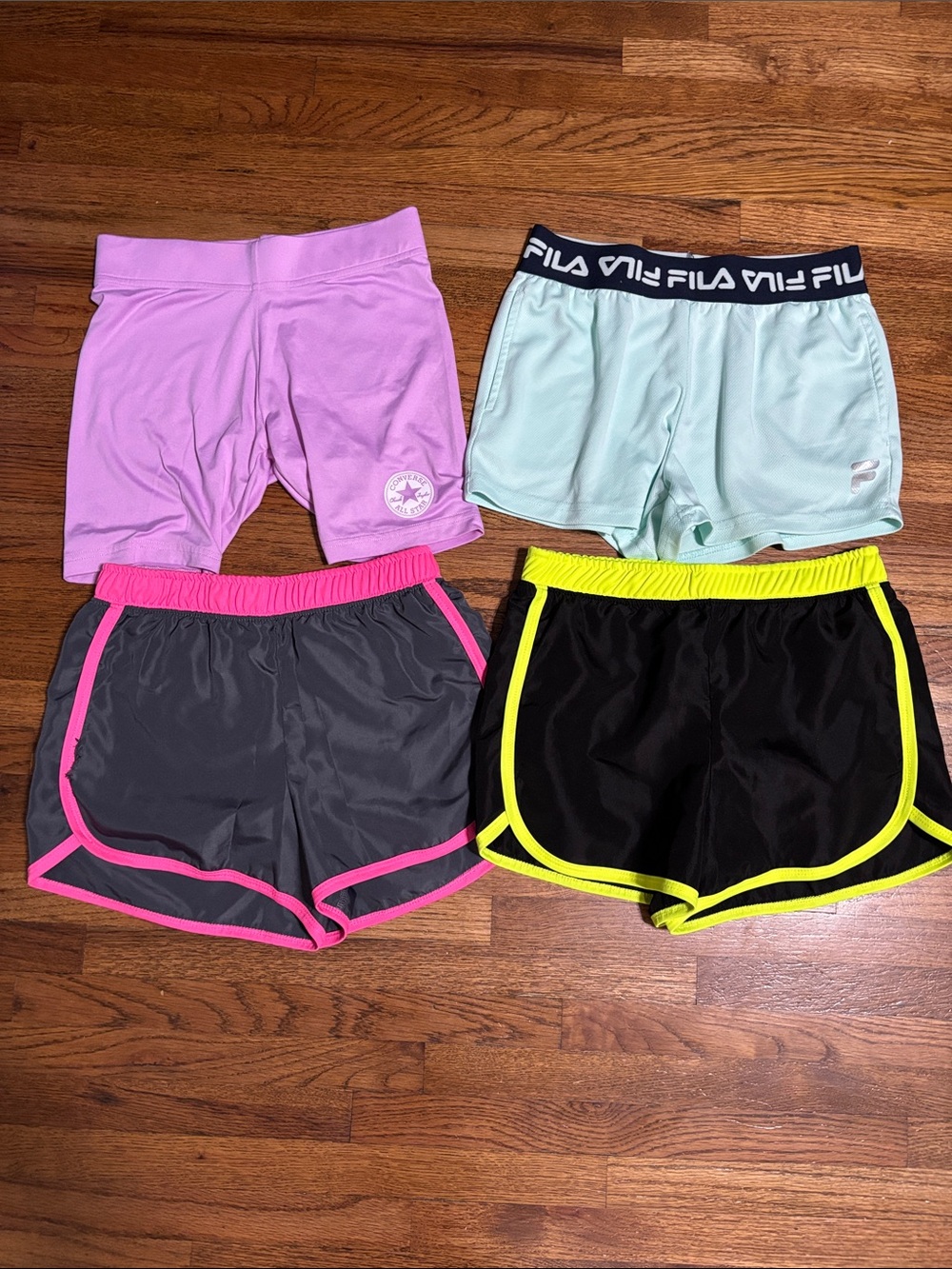 Lot of 4 girls athletic shorts size 10-12 and 7/8
